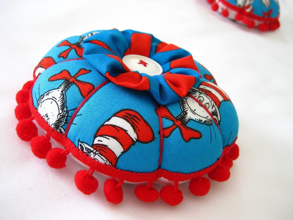 The Super Duper Pincushion in Dr Seuss with Pom Poms