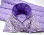 Microwave Heat Pack, lumbar back neck wrap, rice and flax, purple