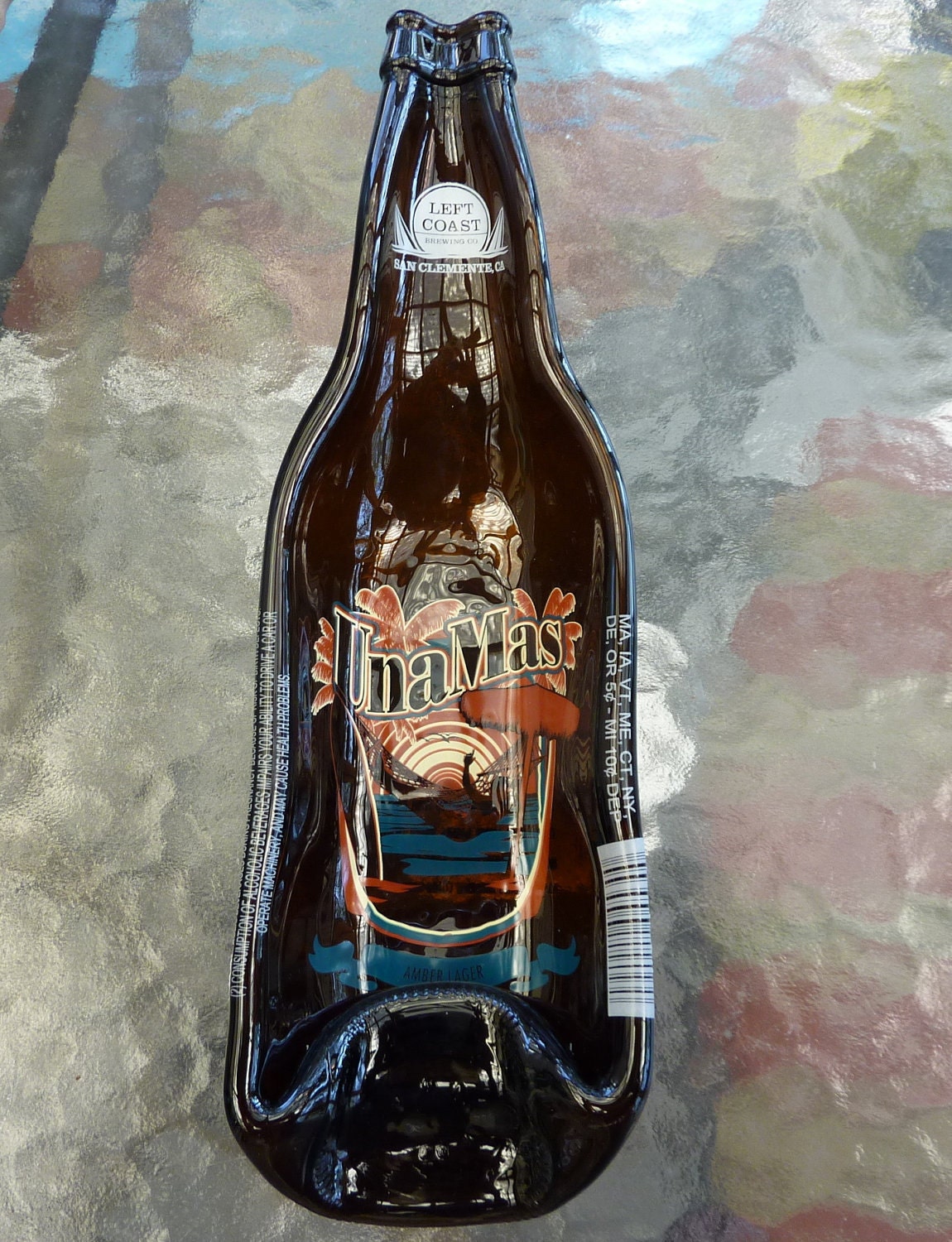 Una Mas Upcycled bottle - spoon rest, candy dish, jewelry tray- use your imagination - order by dec 19 for delivery by dec 24