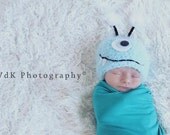 Blue Monster Newborn Baby Hat, Photography Prop