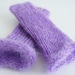 Crochet Baby Hat and Baby Leg Warmers Set, Newborn Photo Prop in Lavender Purple, Fuzzy and Chunky