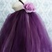 Beautiful Flower Girl Tutu Dress, Photo Prop, in Deep Purple,  with Delicate Oversized Purple Flower