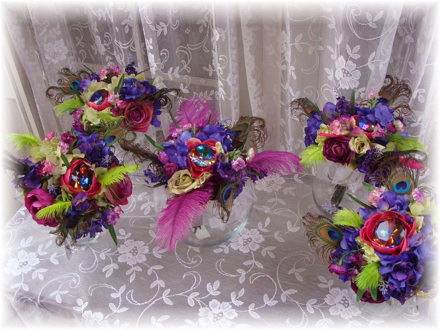5 Peacock Garden Diamond Bouquets