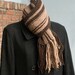 Mens Scarf, Brown Stripes, Hand Knit Scarf., Unisex Scarf