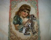 Vintage Silvertone Labrador Dog Brooch With Onyx Eyes