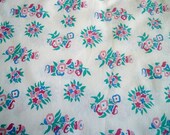 Vintage 1940s Floral Print Feedsack Fabric