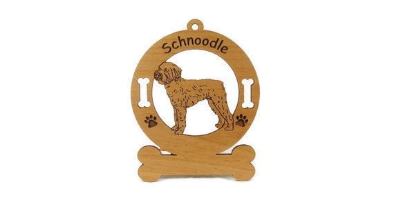 3890 Schnoodle Standing Personalized Wood Ornament