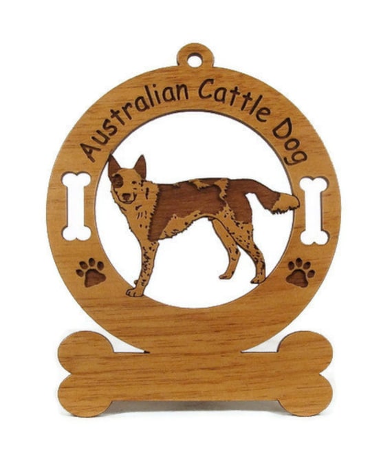 1302 Australian Cattle Dog Standing Personalized Wood Ornament