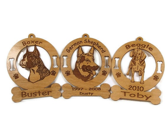 1302 Australian Cattle Dog Standing Personalized Wood Ornament