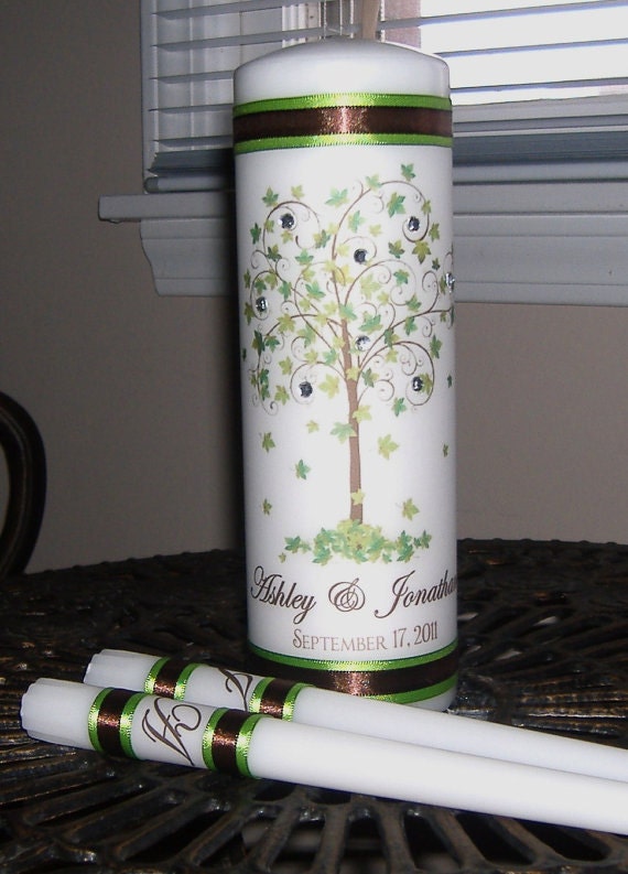 Unity Candle Tree of Life with Crystals