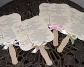 Wedding Fans with Program - set of 100 - Cherry Blossom