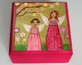 Sister Jewelry Box Pink Wooden Jewelry Box Fairy Jewellery Box