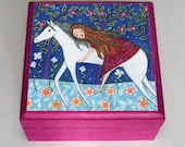 Horse Jewelry Box, Girl and Horse Trinket Box, Jewelry Organizer, Jewellery Box