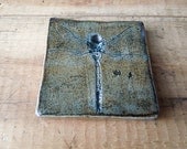 Dragonfly Tile in Blue/Green 3X3-Made to order