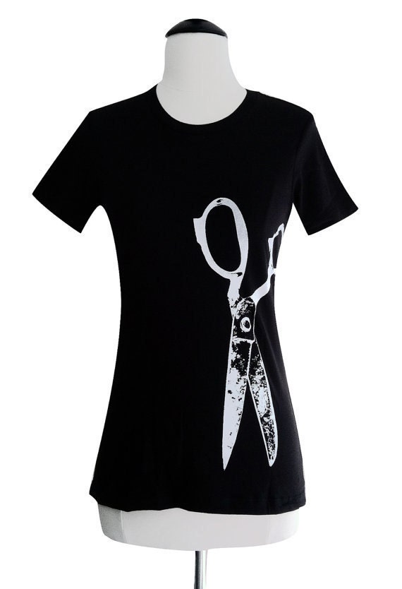 Scissors black ladies T-shirt (Available in sizes S, M, L, XL)