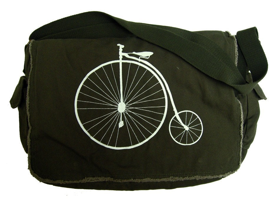 Bike Messenger Bag - Penny Farthing Antique Bicycle