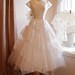 Wedding Dress / 50s Wedding Dress / Vintage 1950s White Lace Ballerina Tea Length Wedding Dress Size S