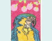 ORIGINAL Micro Mosaic Parrot ACEO  by Theodora