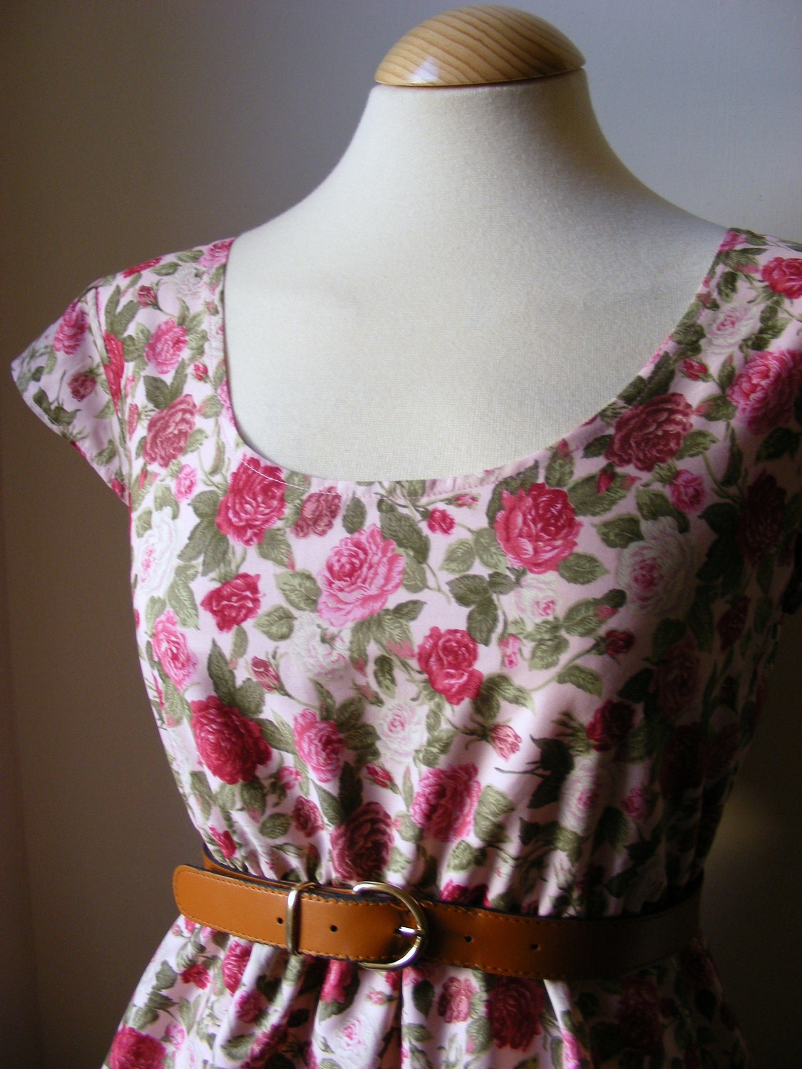 Jennifer Lilly Beautiful Handmade Vintage Inspired Cherry Blossom Rose Dress // BoHo Woodland Whimsical Quaint Fairytale Dress (S,M)