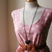 Jennifer Lilly Handmade Bohemian Beautiful Pink and White Bird Spotty Cotton Dress // Boho Vintage Whimsical Kitsch Dress (XXL)