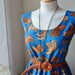 Reserved for Sarah Boardman Blue Cowboy Boot Dress Browns // Boho Whimsical Woodland Bohemian Romantic Tea Party Dress (M)