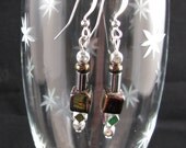 30% OFF Hematite and Purple Iridescent cubes silver