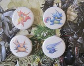 Set of 4 Golden Sun Djinn video game Anime Character Pin Button / Badge 1 1/4 Inch