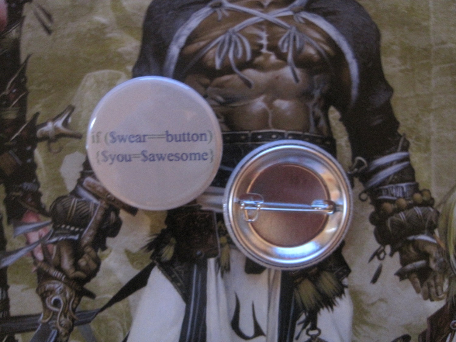Coded Pin Wearing pin makes you awesome Button / Badge 1 1/4 Inch