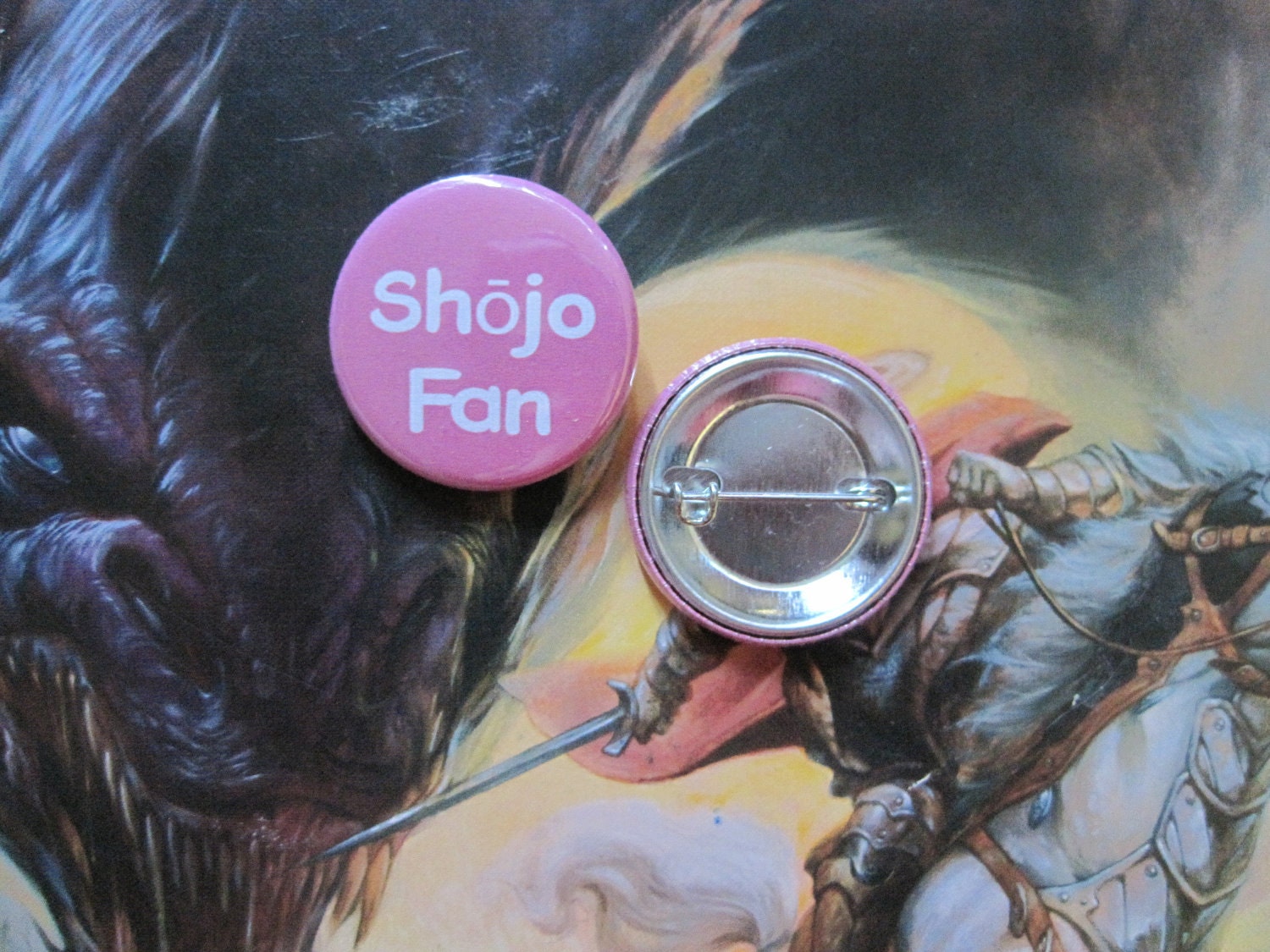 Shojo Fan anime manga japanese kawaii geek nerd Pin Button / Badge 1 1/4 Inch