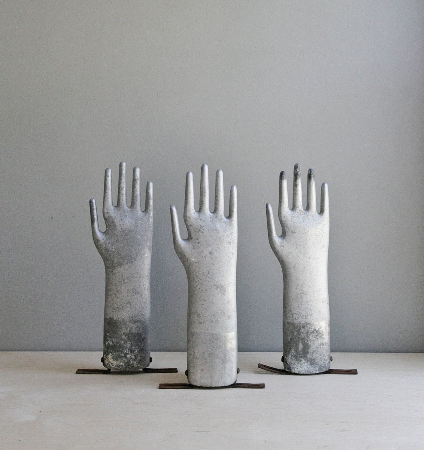 vintage industrial aluminum glove mold - ohalbatross