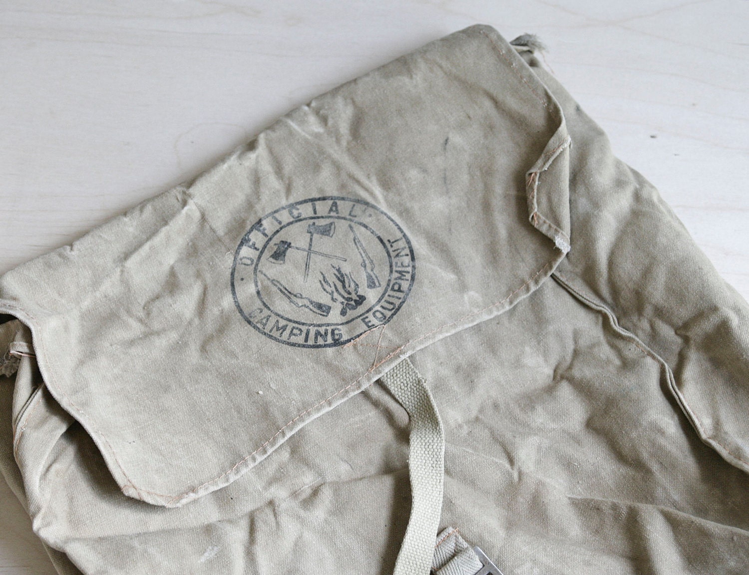 vintage scout pack / canvas knapsack