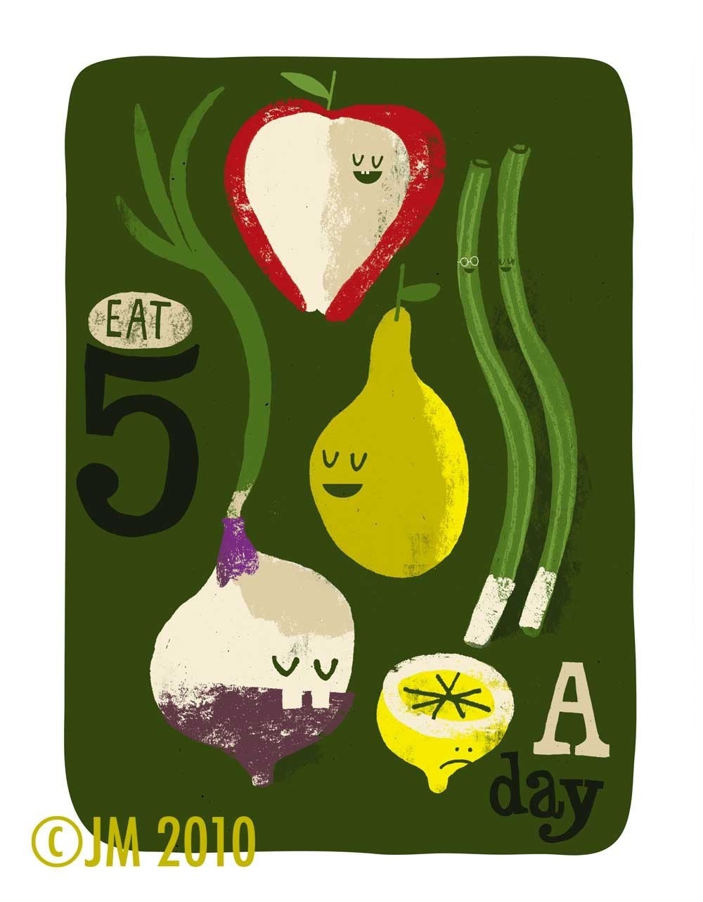 8 x 10 Print - Eat 5 A Day