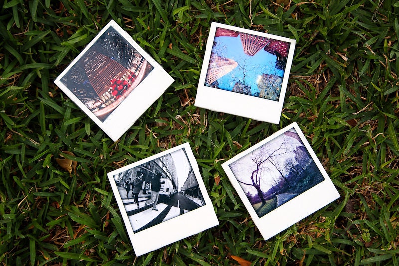New York City Polaroid Coasters  - Set of 4 NYC Drink Coasters, barware, tableware