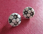 Soccer Ball Post Earrings- Surgical Stainless Steel