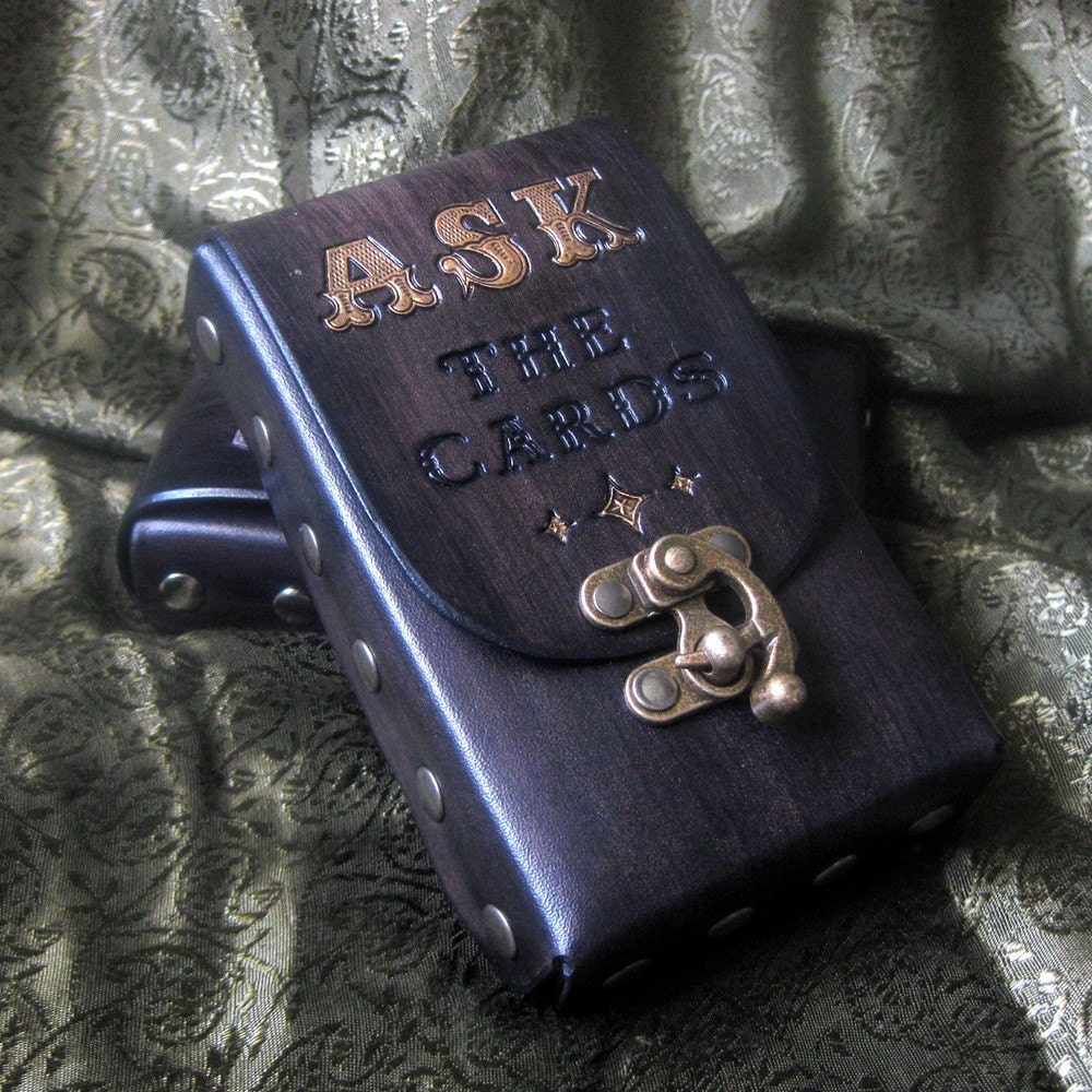 ASK The Cards...Leather Tarot Deck Cards Pouch Case Holder