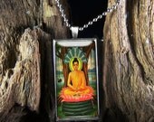 Buddha Healing Glass Pendant Necklace Jewelry 380-RCF