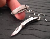REAL Working Sharp Tiny Folding Knife Earrings