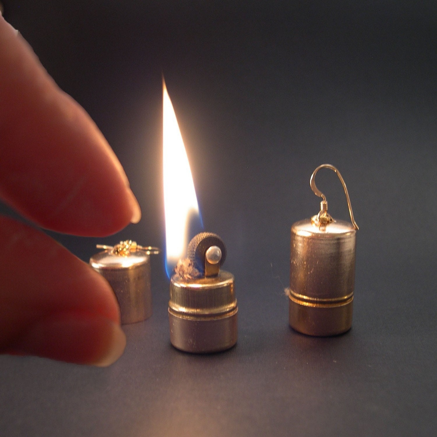 Vintage Gold Lighter Earrings - YOU Light Up My Life