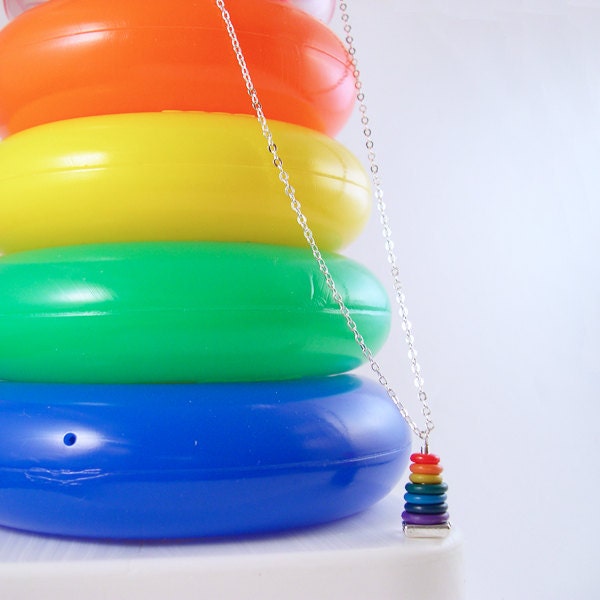 Rainbow Stacking Toy Necklace