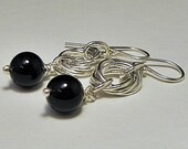 Drop Earrings Sterling Silver and Black Onyx