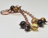 Long Shoulder Duster Earrings Yellow Brown