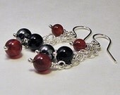 Dangle Earrings Sterling Silver Midnight Hottie