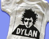 Hand Painted Bob Dylan Baby Bodysuit or Kid's T-Shirt (pick your size) DYLAN - musician - folk music