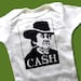 Hand Painted Johnny Cash In Cowboy Hat  Baby Bodysuit or Shirt (pick your size) CASH - baby shower gift