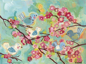 Cherry Blossom Birdies Mural