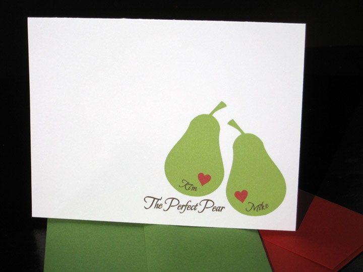 The Perfect Pear Stationery Set (20) plus Matching Address Labels
