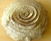 Vintage Golds - Throw Pillow Covers - 16 Inches Round Silk Pillow Cover with Ruffles