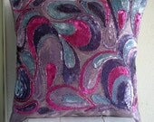 Decorative Throw Pillow Covers Accent Pillows Couch Pillows 16 Inch Silk Pillow Cover Embroidered Colorful Sequins Bead Royal Obsession Home