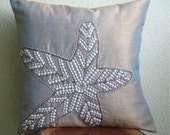 Starfish Sparkle  - Throw Pillow Covers - 16x16 Inches Silk Pillow Cover with Sequins Embroidery