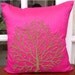 Decorative Throw Pillow Covers Accent Pillows Couch Pillows 16 Inch Silk Pillow Cover Bead Embroidery Fuchsia Tree Of Life Home Decor Living